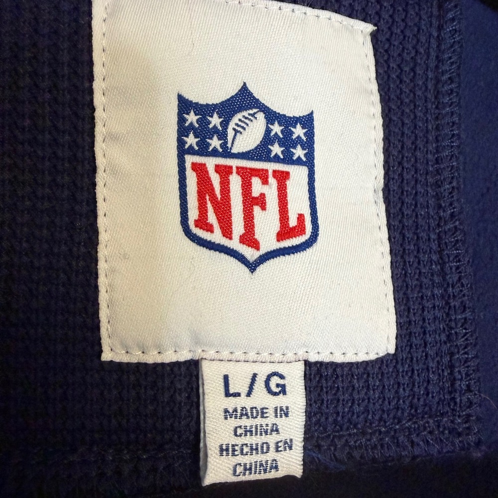 NFL Seattle Seahawks Mens Navy Blue Full Zip Waffle Knit Fleece Jacket Large - Picture 5 of 7
